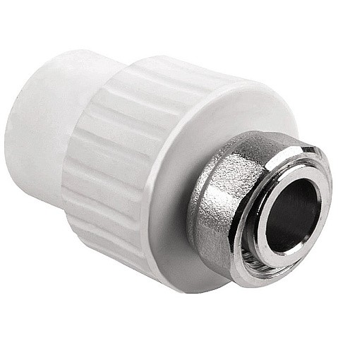 Муфта комбинированная ПП 20-3/4'' PN 25 с накидной гайкой белая РТП 10697 купить в Уфе | "Проконсим"