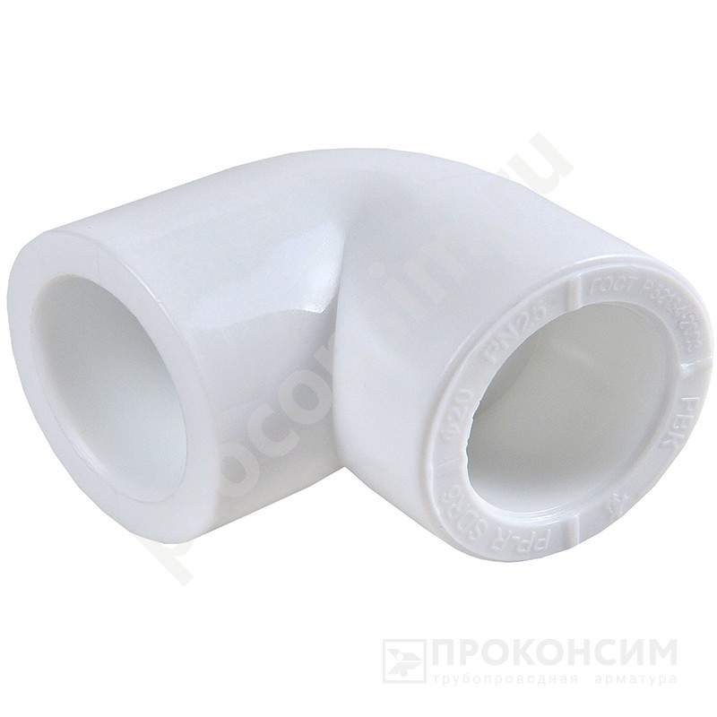 Цена по запросу.  . Угольник ПП 90гр. 25 PN 25 белый РВК 31102 (930659284) со склада Проконсим в Уфе