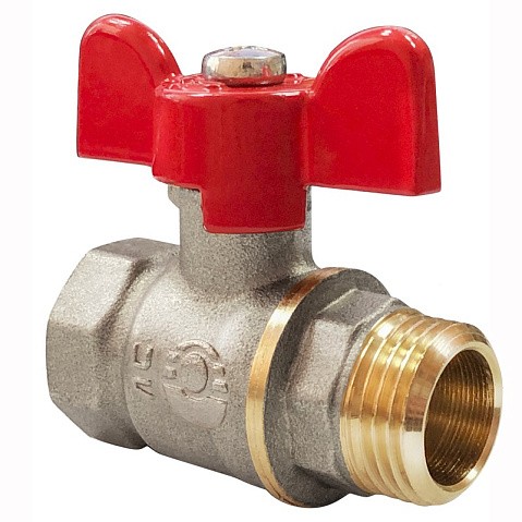 Кран латунный шаровой Valfex Optima.218.NLB1 11Б27фт1М DN 20 PN 25 никелированный муфта-штуцер бабочка купить в Уфе | "Проконсим"