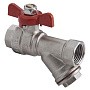 Краны латунные шаровые с фильтром MVI BV.632 DN 15-20 PN 25 никелированные муфта-муфта бабочка купить в Уфе | "Проконсим"