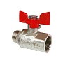 Кран латунный шаровой Valfex Premium.218.NB1 усиленный Н 11Б27фт1М DN 15 PN 63 никелированный муфта-штуцер бабочка купить в Уфе | "Проконсим"