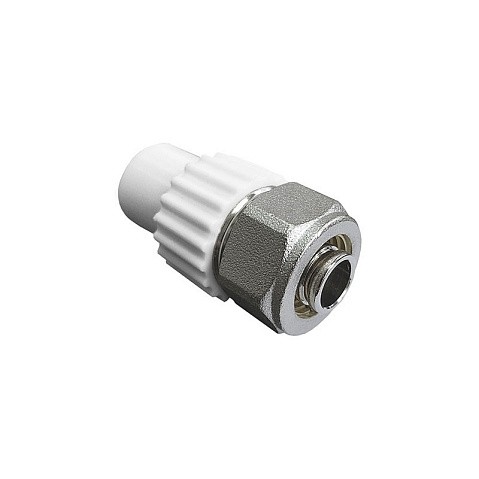 Муфта комбинированная для соединения PPR-PE-AL-PE труб 20x16 PN 25 белая VALFEX купить в Уфе | "Проконсим" Муфта комбинированная для соединения PPR-PE-AL-PE труб 20x16 PN 25 белая VALFEX купить в Уфе | "Проконсим"