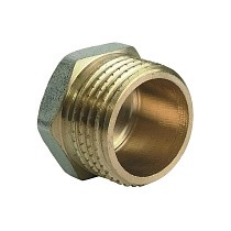  Заглушки латунные DN 15-50 PN 40 никелированные штуцерная Ду  Дн 50х2" Ру  соед. (215300160) со склада Проконсим в Уфе
