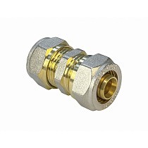 Муфты латунные для PEX труб DN 16-32 PN 10 обжимные никелированные Valfex VF.303.N купить в Уфе | "Проконсим"