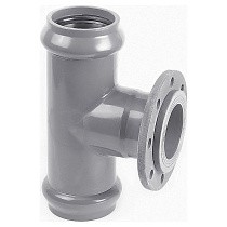 Тройники НПВХ раструбные SDR26 DN 90-225 PN 10 с металлическим фланецем Хемкор купить в Уфе | "Проконсим"