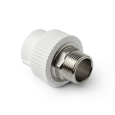 Муфты ПП DN 32-110 PN 25 комбинированные под ключ с наружной резьбой белые Pro Aqua купить в Уфе | "Проконсим"