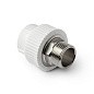Муфты ПП DN 32-110 PN 25 комбинированные под ключ с наружной резьбой белые Pro Aqua купить в Уфе | "Проконсим"