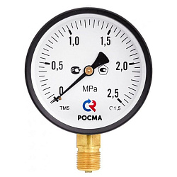 картинка Манометр общетехнический Росма ТМ-510Р.00, до 0,1MPa M20x1,5, 100мм, радиальное присоединение, класс точности 1.0 интернет-магазин оптовых поставок Проконсим являющийся официальным дистрибьютором в России 