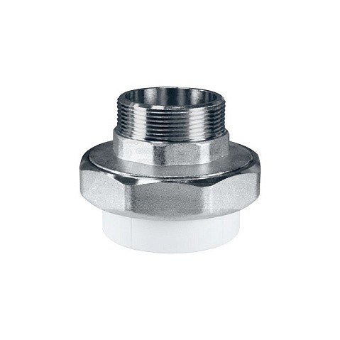 Муфта усиленная комбинированная разъёмная VALFEX 20 PN 25 G-1/2'' американка-НР белая купить в Уфе | "Проконсим"