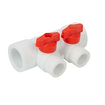 Коллекторы ПП DN 32-40 PN 25 универсальные с отсечными кранами белые Valfex купить в Уфе | "Проконсим"