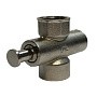 Кран латунный кнопочный КММ DN 15 PN 16 под манометр G1/2''-М20х1,5 без контрольного фланца муфта-муфта без рычага Пензапромарматура