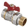 Кран латунный шаровой MVI AquaHit BV.320.04 DN 15 PN 25 бабочка американка полнопроходной никелированный купить в Уфе | "Проконсим"