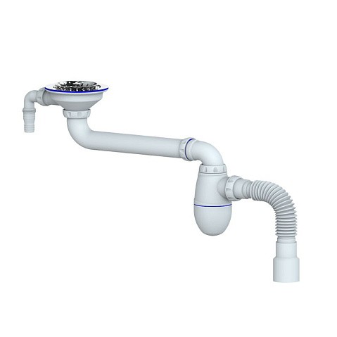 Сифон для умывальника Unicorn ВС10V, 40х50 гибкий отвод, 3 1/2'' х40 чаша из нержавеющей стали с отводом для стиральной машины купить в Уфе | "Проконсим"