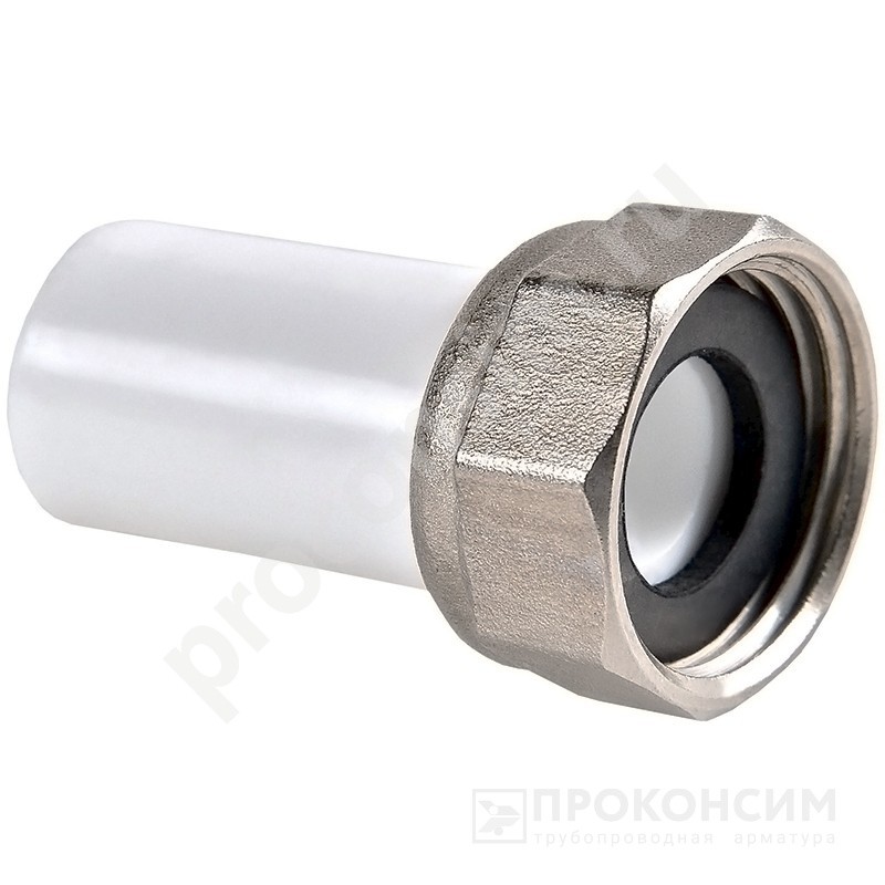 Цена по запросу.  . Бурт ПП с накидной гайкой 20-3/4'' PP-R белый РВК 20101 (930659324) со склада Проконсим в Уфе