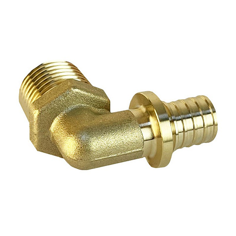 Угольник латунный для PEX труб 16-1/2'' PN 16 S-2,2мм под надвижную гильзу Valfex VF.453.AF купить в Уфе | "Проконсим"
