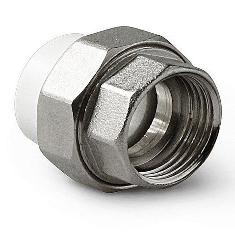 Муфта комбинированная ПП 25-1/2'' PN 25 разъёмная с внутренней резьбой белая Pro Aqua PA20012 купить в Уфе | "Проконсим"