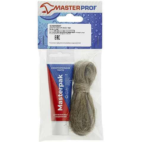 Набор уплотнительный паста +лён для воды, пара 25гр+ 7гр Masterpak купить в Уфе | "Проконсим"