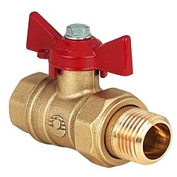  Латунный шаровой кран Ду15 Ру40 Valfex VF.230.LB1.012.DP 11Б27фт1М американка, проход , бабочка. (111401513) со склада Проконсим в Уфе
