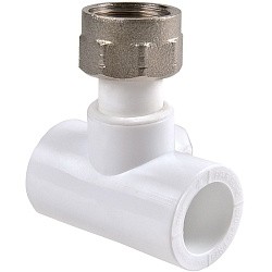  Тройник ПП с накидной гайкой 32-1 1/4'' PN 25 белый РВК 20906 (930659270) со склада Проконсим в Уфе