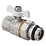 Кран латунный шаровой MVI BV.521 DN 15 PN 40 с уплотнением никелированный полнопроходной американка бабочка купить в Уфе | "Проконсим"