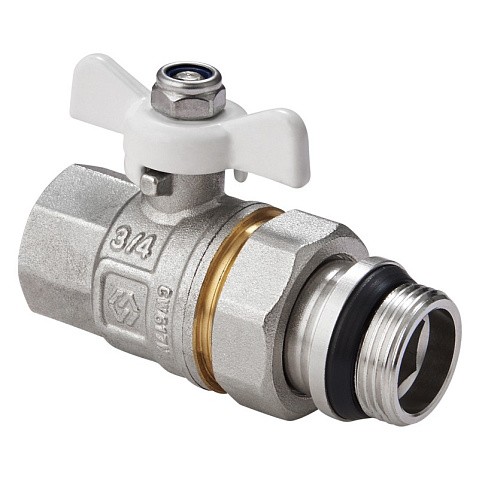 Кран латунный шаровой MVI BV.521 DN 15 PN 40 с уплотнением никелированный полнопроходной американка бабочка купить в Уфе | "Проконсим"