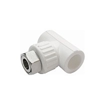 Тройник ПП с накидной гайкой 20-3/4'' PN 25 белый купить в Уфе | "Проконсим"