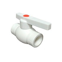 Кран шаровой ПП OPTIMA 20 PN 25 белый PlasticPro купить в Уфе | "Проконсим"