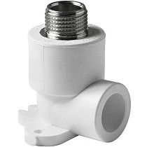 Угольники установочные ПП DN 20-25 PN 25 с наружной резьбой белые Pro Aqua купить в Уфе | "Проконсим"