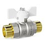 Краны латунные шаровые DN 15-25 PN 40 никелированные бабочка белая штуцер-штуцер LD Pride 47.304 купить в Уфе | "Проконсим"