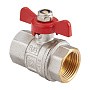 Краны латунные шаровые DN 15-25 PN 40 никелированные бабочка муфта-муфта MVI BV.513 купить в Уфе | "Проконсим"