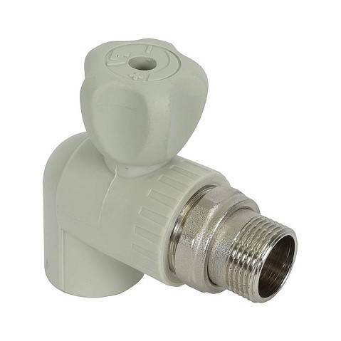 Кран шаровой для радиатора угловой VALFEX 25 PN 25 G-1/2'' серый купить в Уфе | "Проконсим"
