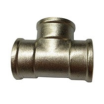  Тройники латунные никелированные DN 15-50 PN 40 муфта-муфта-муфта Ду  Дн 50х2" Ру  соед. (213400060) со склада Проконсим в Уфе