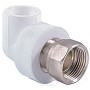 Угольник комбинированный ПП 20-1/2'' PN 25 с накидной гайкой белый РТП 14265 купить в Уфе | "Проконсим"