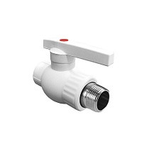 Краны шаровые ПП DN 20-32 PN 25 комбинированные с наружной резьбой белые Valfex  купить в Уфе | "Проконсим"