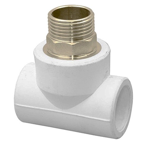 Тройник комбинированный ПП 50-1 1/2'' PN 25 под ключ с наружной резьбой белый РТП 10761 купить в Уфе | "Проконсим"