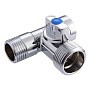 Кран латунный шаровой MVI BV.462 DN 15-20 PN 10 хромированный проходной штуцер бабочка