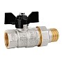 Кран латунный шаровой LD Pride 47.306 DN 20 PN 40 никелированный американка бабочка купить в Уфе | "Проконсим"