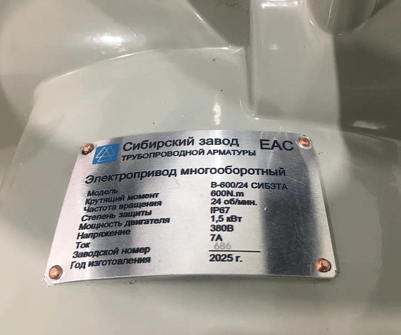 Электропривод В- 600/24 380В 1,5кВт многооборотный 600Нм СибЗТА купить в Уфе | "Проконсим"