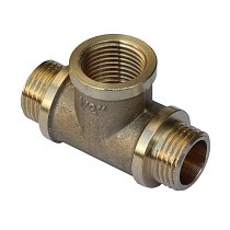 Распродажа! Тройники латунные DN 15-20 PN 40 штуцер-муфта -штуцер Ду  Дн 20х3/4" Ру  соед. (213400511) со склада Проконсим в Уфе