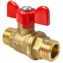 Кран латунный шаровой Valfex.219.LB1 11Б27фт1М DN 15 PN 40 штуцер-штуцер бабочка