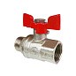 Кран латунный шаровой Valfex Premium.218.NB1 усиленный Н 11Б27фт1М DN 20 PN 40 никелированный муфта-штуцер бабочка купить в Уфе | "Проконсим"