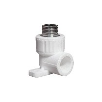 Угольники установочные ПП DN 20-25 PN 25 с наружной резьбой белые PlasticPro купить в Уфе | "Проконсим"