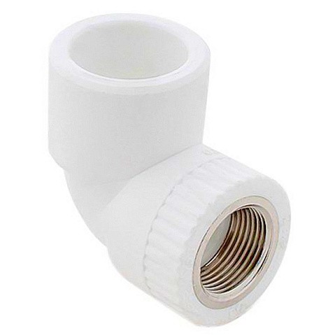 Угольник комбинированный ПП 25-1/2'' PN 25 с внутренней резьбой белый РТП 10792 купить в Уфе | "Проконсим"