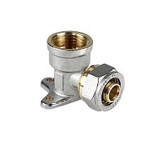 Угольники латунные для PEX труб DN 16-20 PN 10 обжимные никелированные с внутренней резьбой Valfex VF.354.N купить в Уфе | "Проконсим"