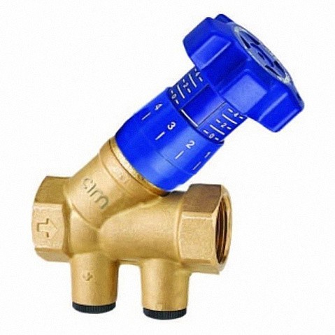 Клапан латунный MVI BL.220.04, DN 15 PN 25, балансировочный, Kvs 3,94 м3/ч, муфтовый, наклонный купить в Уфе | "Проконсим"