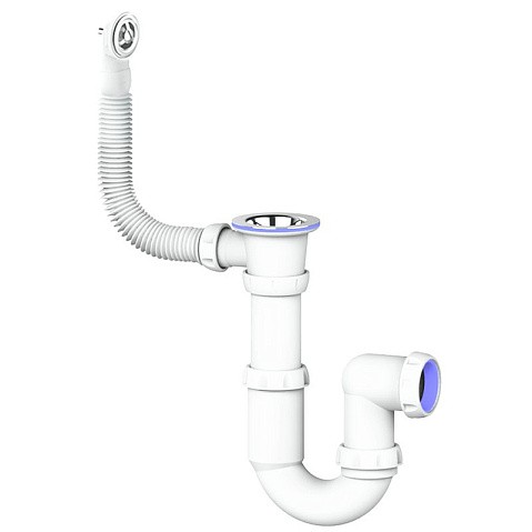 Сифон для мойки Unicorn Y421, 1 1/2'' х40 без отвода, чаша из нержавеющей стали, круглый перелив купить в Уфе | "Проконсим"