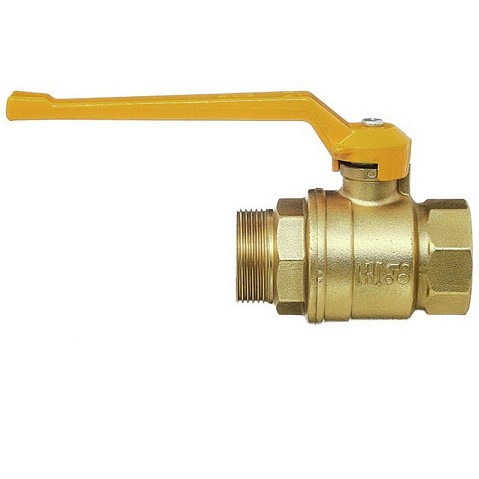 Кран латунный шаровой газовый 11Б27п DN40 PN40 рычаг муфта-штуцер БАЗ Standart купить в Уфе | "Проконсим"