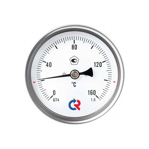Термометр биметаллический 80мм, Тип - БТ-41.211, осевой 0-120гр. G1/2'' L 100мм. Класс точности 1,5. купить в Уфе | "Проконсим"