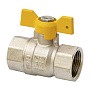 Кран латунный шаровой газовый MVI BV.813 DN 15 PN 25 никелированный полнопроходной муфта-муфта бабочка купить в Уфе | "Проконсим"