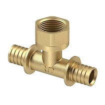 Тройники латунные для PEX труб DN 16-32 PN 16 под надвижную гильзу с внутренней резьбой РосТурПласт купить в Уфе | "Проконсим"